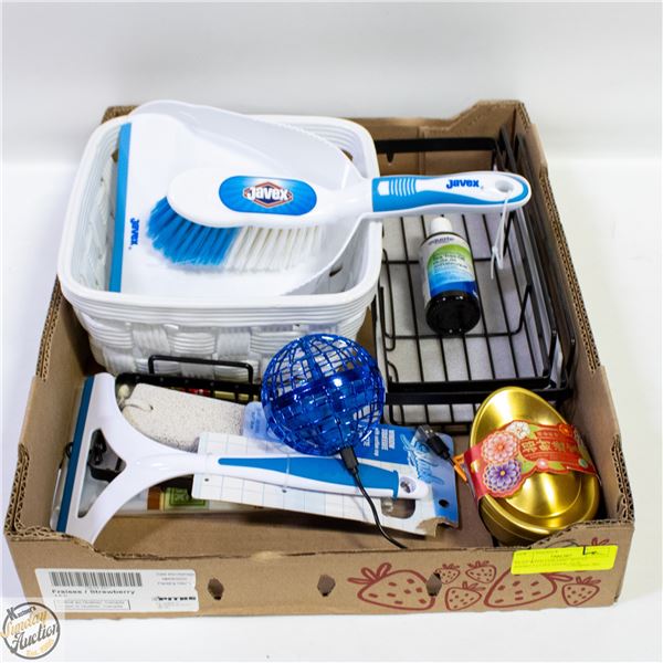 FLAT WITH CERAMIC WHITE BASKET CONTAINER, NEW