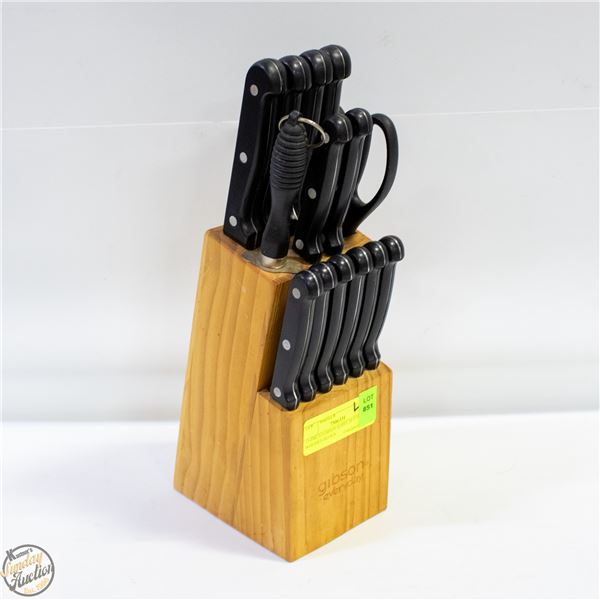 15-PIECE GIBSON KNIFE SET IN WOODEN BLOCK