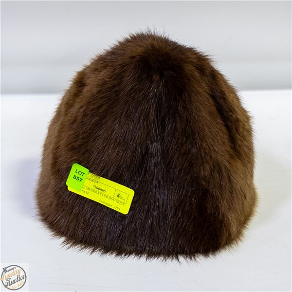 VINTAGE MUSKRAT FUR BOUTIQUE HAT-ESTATE