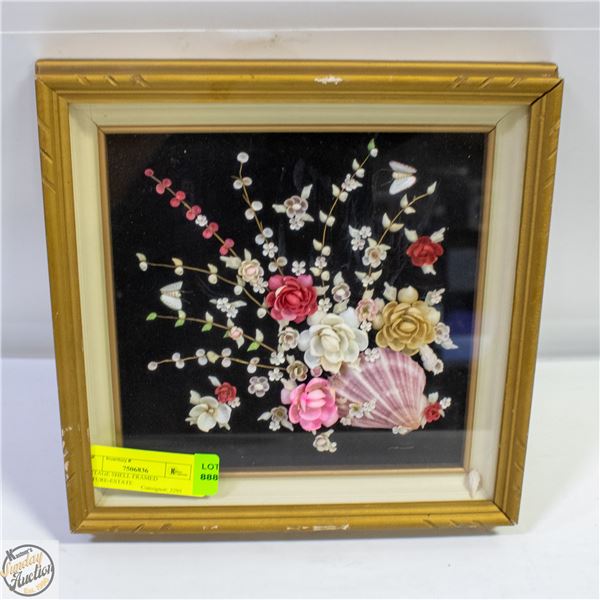 VINTAGE SHELL FRAMED PICTURE-ESTATE