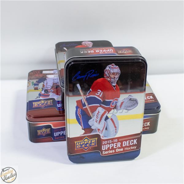 4 TINS CARDS 2015-2016 SERIES 1 & 2 OPENED