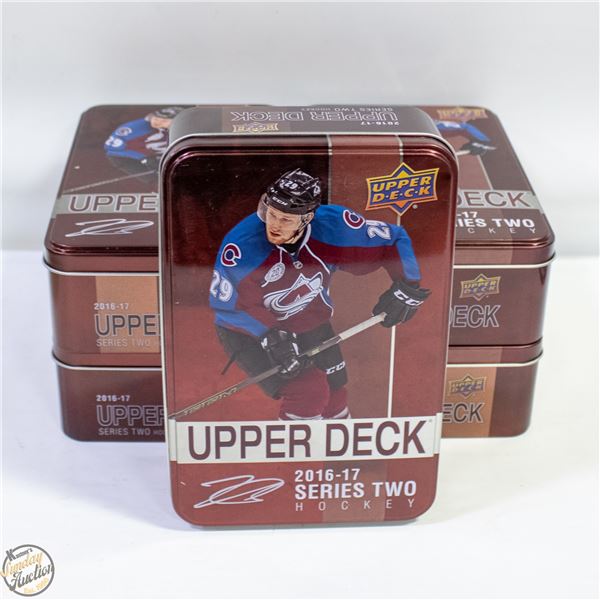 5 TINS CARDS UPPER DECK SERIES 2 2016-17 OPENED