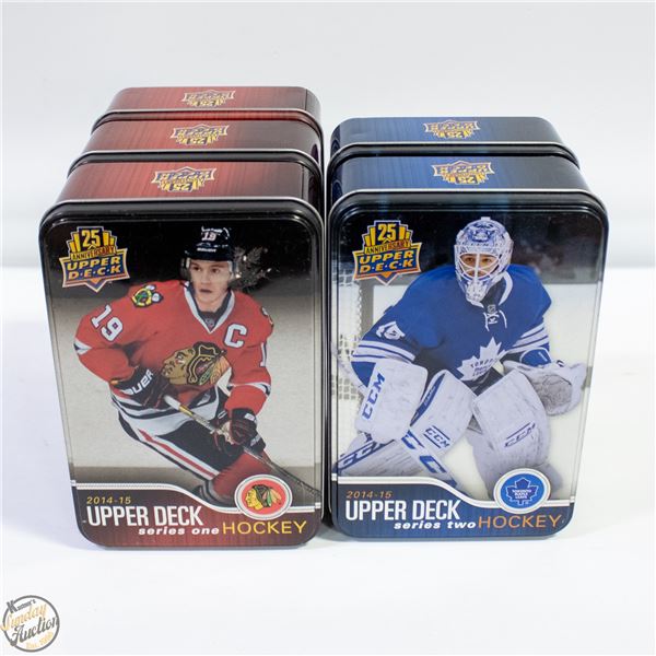 5 TINS CARDS UPPER DECK SERIES 1&2 2014-2015