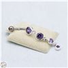 Image 1 : NEW ST. STEEL SYN AMETHYST DANGLE