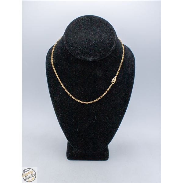 12K 1/20 GF GOLD FILLED NECKLACE, 16 INCH LONG