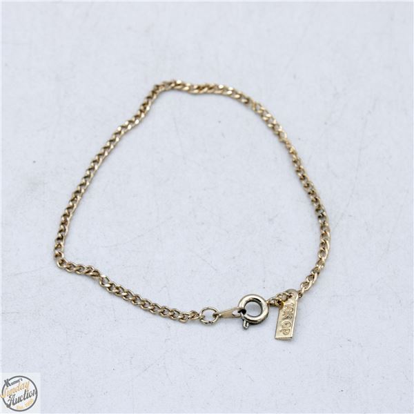18KT GF GOLD FILLED BRACELET, 7 INCH LONG
