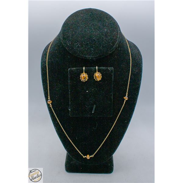 12K 1/20 GF GOLD FILLED NECKLACE & EARRINGS SET