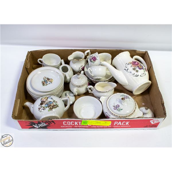 2 VINTAGE PORCELAIN CHILDS PARTIAL TEA SETS