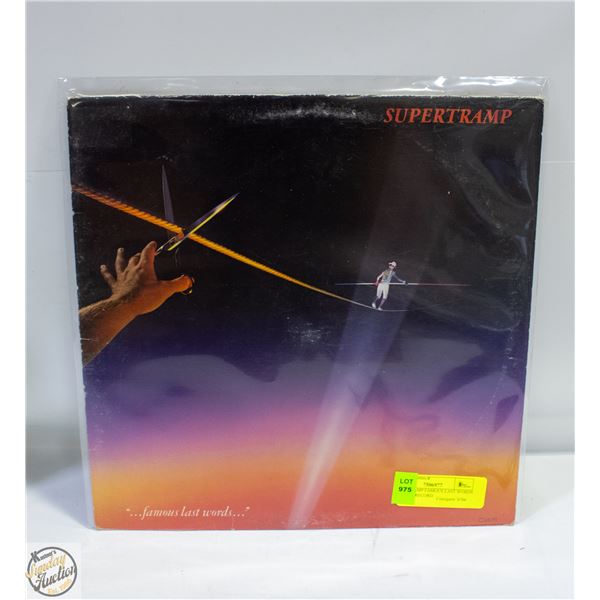 SUPERTRAMP FAMOUS LAST WORDS VINYL LP RECORD