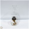 Image 1 : VINTAGE AMBER GLASS OIL LAMP WITH