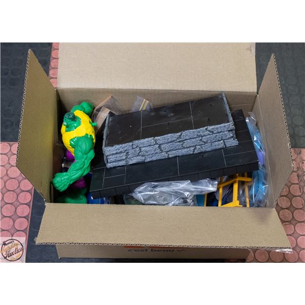 BOX FILLED W/VARIETY OF VINTAGE TOYS