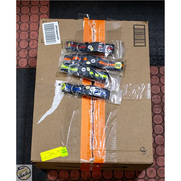 40 NYLON COLLARS VARIOUS SIZES IN ORANGE, RED,