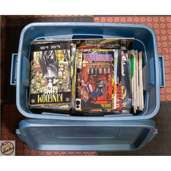 TOTE FULL OF COMIC BOOKS MOSTLY MARVEL COMICS