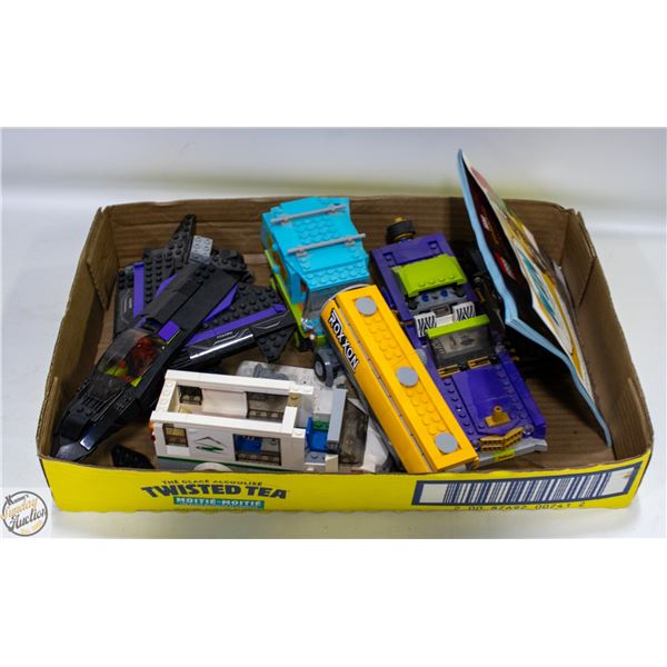 FLAT OF ASSORTED LEGO VEHICLES NOT FROM SAME SET