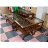 Image 1 : 4PC WOOD AND GLASS COFFEE TABLE SET