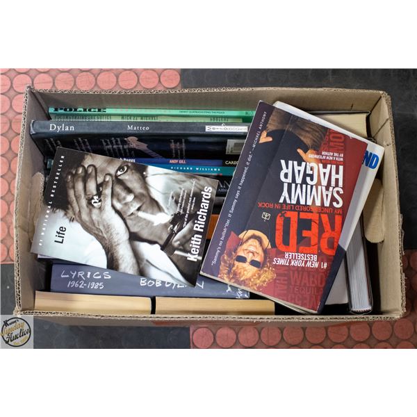 BOX FILLED WITH VARIOUS BOOKS HARD COVER+