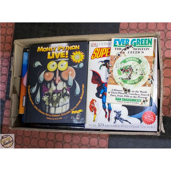 BOX FILLED WITH VARIOUS BOOKS HARD COVER+