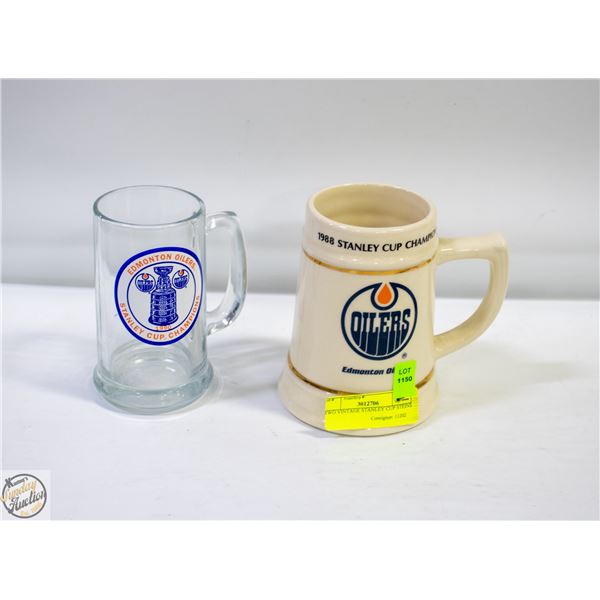 TWO VINTAGE STANLEY CUP STEINS