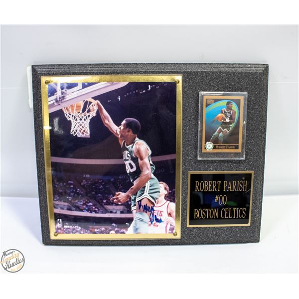 SIGNED ROBERT PARISH #00 BOSTON CELTICS PLAQUE