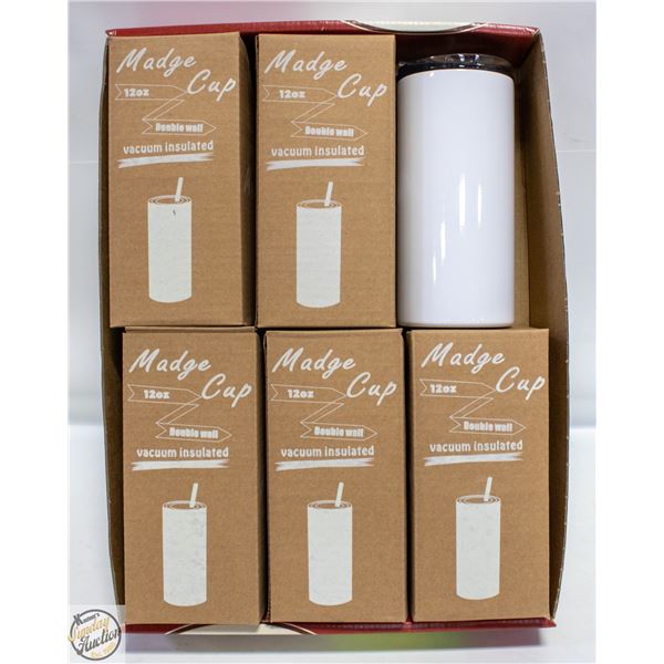 (6) NEW MADGE CUP 12 0Z DOUBLE WALL
