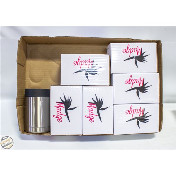 (7) NEW MADGE POP/BEER CAN COOLERS