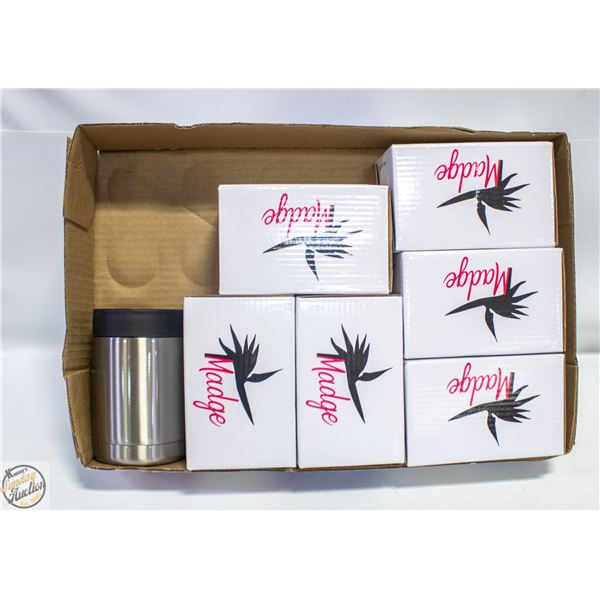 (7) NEW MADGE POP/BEER CAN COOLERS