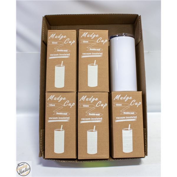 (6) NEW MADGE 12 OZ VACUUM INSULATED