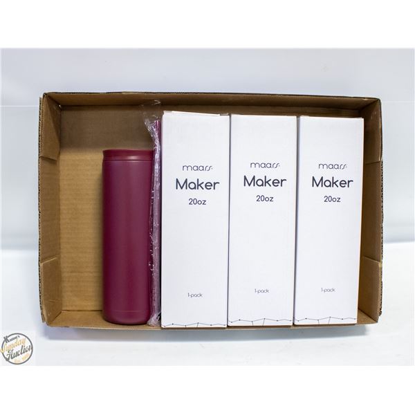 (4) NEW MAARS MAKER 20 OZ TRAVEL THERMOS
