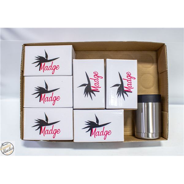 (7) NEW MADGE POP/BEER CAN COOLERS