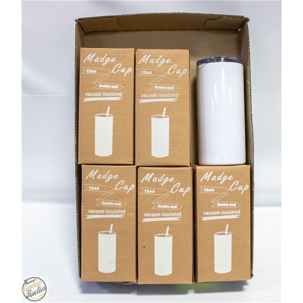 (6) NEW MADGE 12 OZ VACUUM INSULATED