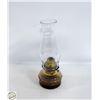 Image 1 : VINTAGE GLASS OIL LAMP PARTIALLY FULL WITH