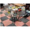 Image 1 : GLASS TOP METAL TABLE H-29" DIAMETER-48"