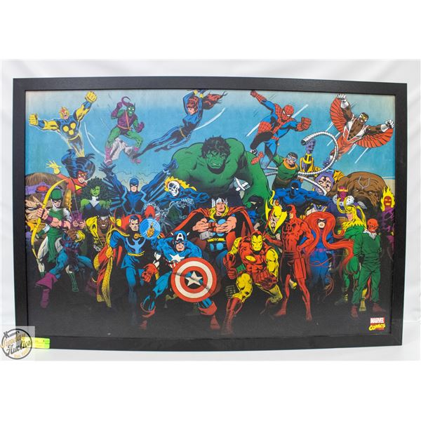 FRAMED MARVEL COMICS 26" X 38"