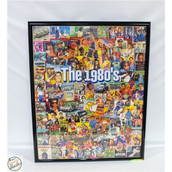 FRAMED 20" X 31" PUZZLE "THE 1980'S"