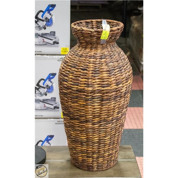 LARGE NATURAL WICKER "DRY" DISPLAY VASE -
