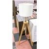 Image 1 : SOLID NATURAL WOOD TRI-POD FLOOR LAMP -
