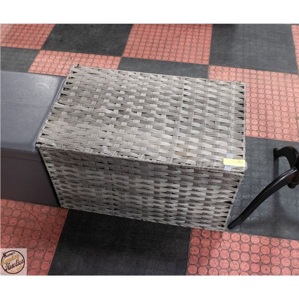 WICKER STORAGE BOX WITH 'HINGED' LID