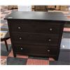 Image 1 : SOLID DARK WOOD 3-DRAWER DRESSER - LARGE EASY