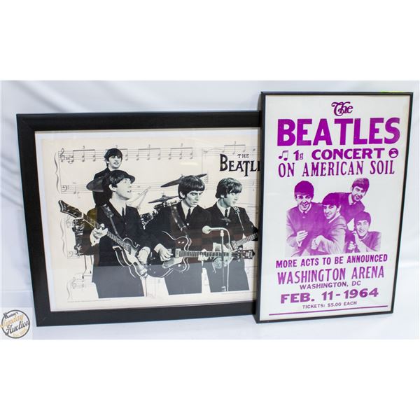 TWO BEATLES WALL HANGINGS 1 IS A POSTER