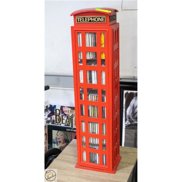 TELEPHONE BOOTH CD HOLDER WITH CONTENTS