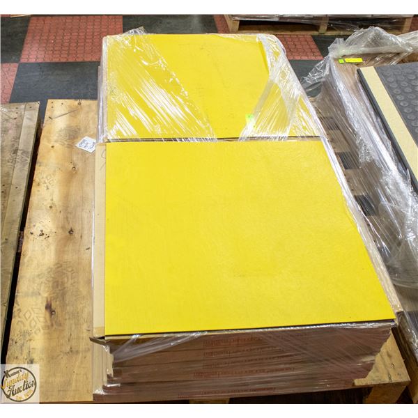 560 SF - LOT OF YELLOW GLUEDOWN VINYL FLOORING