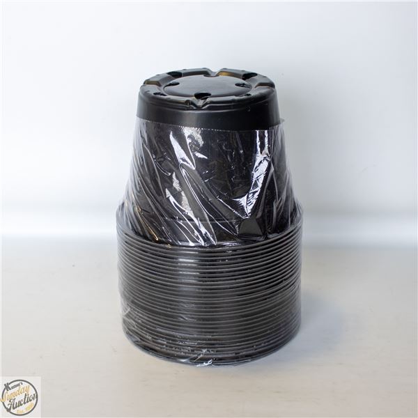 NEW 30 COUNT OF 1.21 L BLACK POTS