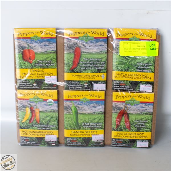 PKG OF 6 PEPPER SEEDS – HOT TO INSANELY HOT.