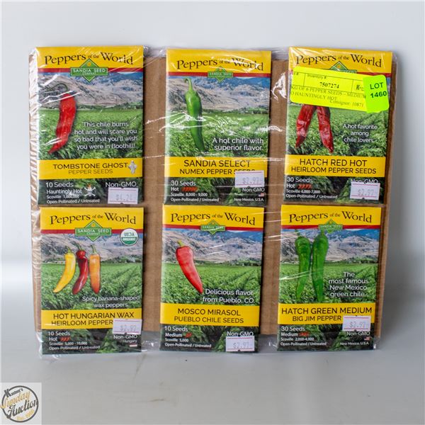 PKG OF 6 PEPPER SEEDS – MEDIUM TO HAUNTINGLY HOT.