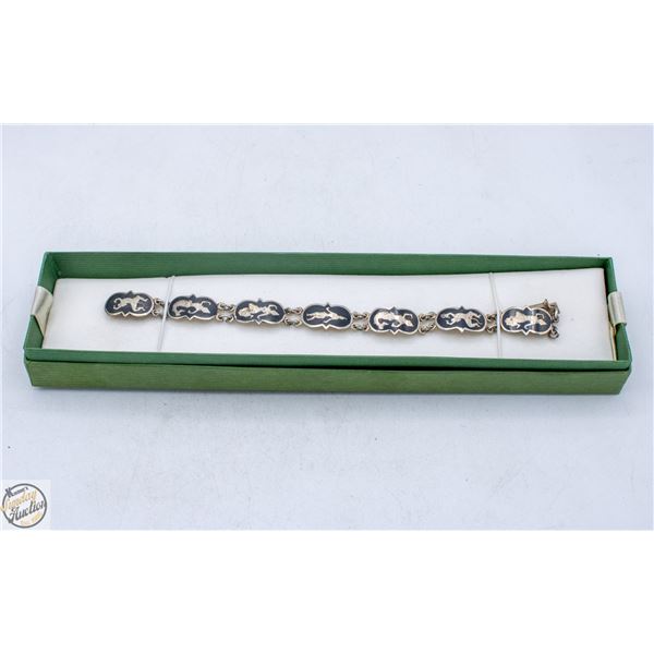 VINTAGE SIAM 92.5% STERLING BRACELET - 14 GRAMS