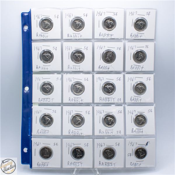 20X 1967 NICKELS 5=CENT CENTENNIAL