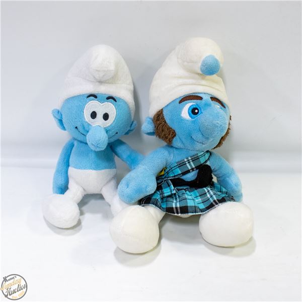 PAIR OF SMURFS PLUSHIES