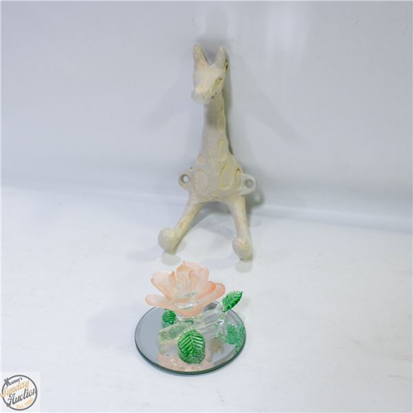 CAST IRON GIRAFFE WALL DOUBLE HOOK