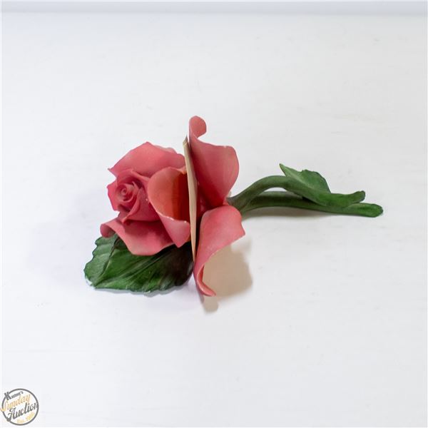 GENUINE CAPODIMONTE MADE IN ITALY PINK ROSE