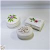 Image 1 : 3 BONE CHINA LIDDED TRINKET DISHES
